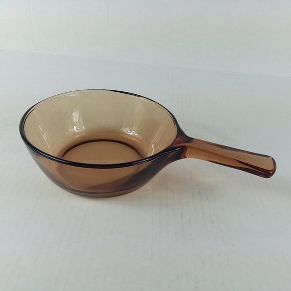 Vision Corning Ware .5L Amber Glass Sauce Pot Pan Pyrex Lid USA - Picture 11 of 11